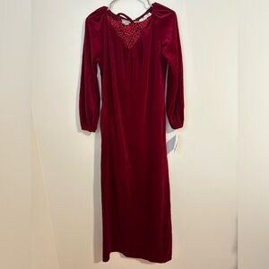 NWT Christian Dior Vintage velvet gown loungewear robe burgundy deadstock fall